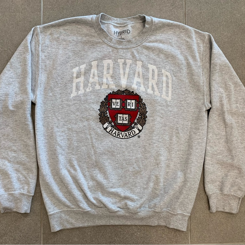 HARVARD- Hybrid Long Sleeve Crewneck Sz Small Cotton Blended